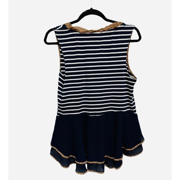 Anthropologie Postmark Striped Peplum Tank High-low design size large - Picture 3 of 5